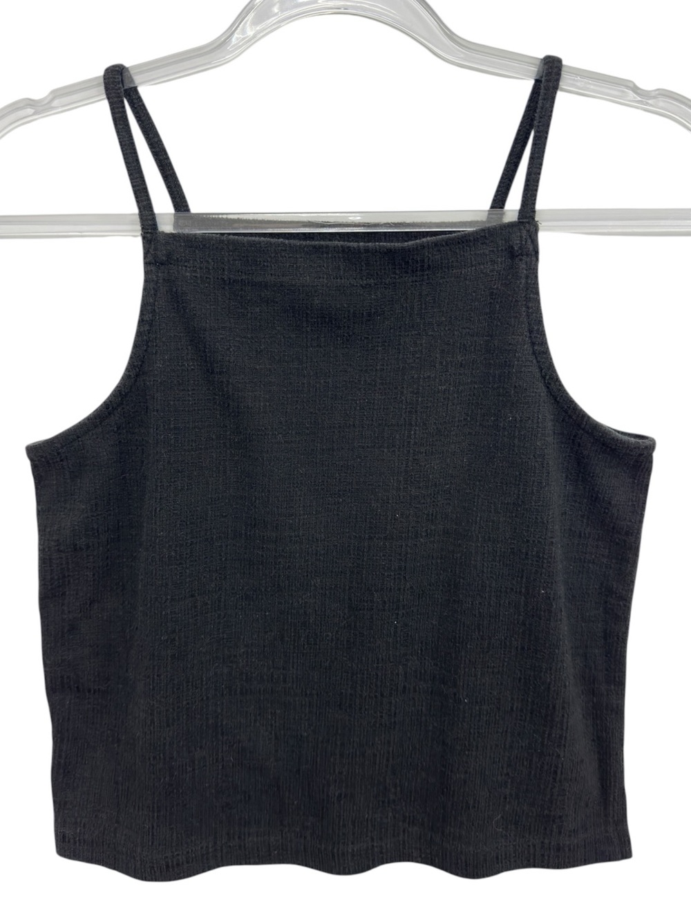Madewell Pure Cotton Denim Gauze Square-Neck Halter Spaghetti Strap Tank Top